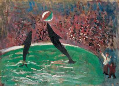 秦宣夫 1986年作 海豚顶球